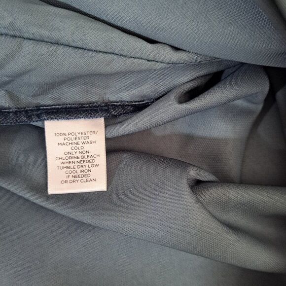 Loft Women's Short Sleeves Velvet Dark Teal Blouse Top Sz Medium - Picture 4 of 6